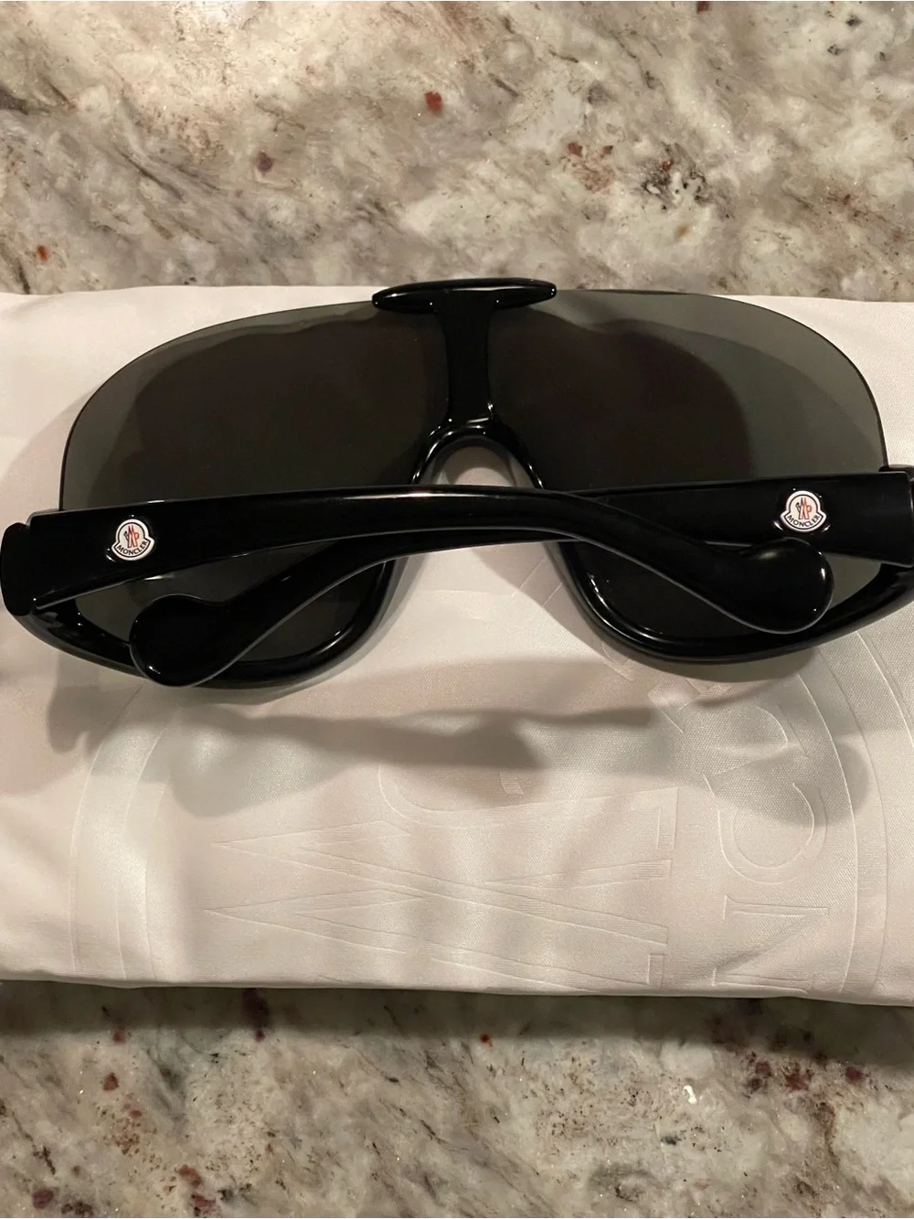Moncler Black Shield-Style Sunglasses with Dark Smoke Lenses: ML0230-01A